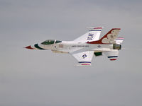 87-0303 @ KLSV - SA - Air Force / 1987 General Dynamics F-16C Fighting Falcon (Block 32H) - Thunderbird #6 - Major Samantha Weeks (Opposing Solo) - by Brad Campbell