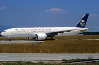 HZ-AKJ @ LSGG - Line up rwy 05 for departure - by Shunn311