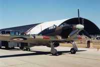 5390 @ FFO - Hawker Hurrican at the National Museum of the U.S. Air Force. Outside during aircraft shuffle - by Glenn E. Chatfield