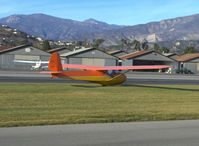 N6230L @ SZP - 1964 Schweizer SGU 2-22E Glider, Son in front seat-Dad in back, under tow on Rwy 04R grass by Mom flying N65124 'Spirit of Opec' - by Doug Robertson