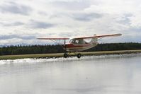 N83971 - 85 hp Champ flying up the Little Susitna River in Alaska - by Mark Anderson