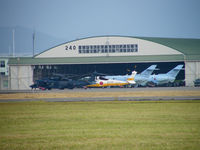 02-3014 @ RJFN - Hawker Siddeley U-125/Nyutabaru AB (with another 125 and two UH-60's - by Ian Woodcock