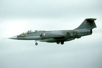 5814 @ EHVK - Former D-5814 was test flown by Turkish pilots prior to acceptance by the Turkish AF of this Dutch F-104. It is here seen in landing at its home base Volkel after its acceptance flight.