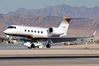 N723MM @ LAS - 350 Leasing Company I LLC 2007 Gulfstream G-IV-X (G350) N723MM from Metropolitan Oakland Int'l (KOAK) landing on RWY 25L.