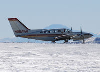 N98458 @ KAPA - Cleared for takeoff on 17L. Pikes Peak in the distance.
