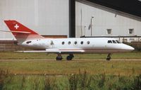 HB-VJV @ EGGW - Swiss Falcon 20 about to depart Luton - by Terry Fletcher