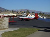 N6978V @ SZP - 1976 Mooney M20C RANGER, Lycoming O&VO-360 180 Hp, taxi to refueling - by Doug Robertson