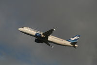 OH-LXK @ EBBR - flight AY812 is taking off from rwy 25R