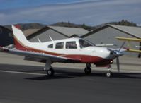 N5966V @ SZP - 1977 Piper PA-28R-201T TURBO ARROW III, Continental TSIO-360-F 200 Hp, first year of tapered wing, landing roll Rwy 04 - by Doug Robertson