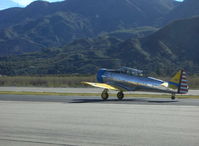 N4995C @ SZP - 1949 North American T-6G TEXAN 'Thirsty Girl', P&W R-1340 600 Hp, takeoff roll Rwy 04 - by Doug Robertson