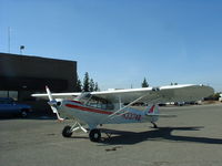 N3374B @ FAT - PA18-150 - FAA Part 135 Aircraft - Fresno/Yosemite International Airport - by Dranoel Ociredef
