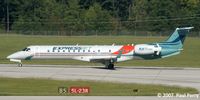 N12195 @ RDU - Colorful Expressjet, diverters deployed
