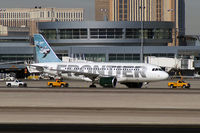 N950FR @ KLAS - Frontier Airlines - 'Bob - Bottlenose Dolphin' / 2007 Airbus A319-111 - by Brad Campbell