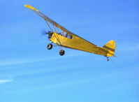 N3042M @ SZP - 1947 Piper PA-12 SUPER CRUISER, Lycoming O-360 180 Hp upgrade (field approval), uncowled for cooling,  restricted class, banner tow pickup practice - by Doug Robertson