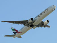 A6-EMT @ LIRF - Emirates triple seven, taking off RWY 25 of Fiumicino-International Airport. - by Jorge Molina