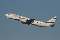 4X-EKC @ EBBR - departing of flight LY334 to Tel-Aviv