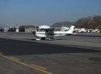 N271AM @ SZP - 1973 Cessna 172M, Lycoming O-320-E2D 150 Hp, taxi off Rwy 22 - by Doug Robertson