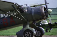 G-BCWL @ EGSU - Lysander taxying at Duxford, UK