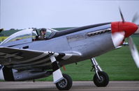G-SIRR @ EGSU - Mustang taxying at Duxford, UK - by Henk van Capelle