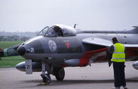 G-BWIU @ EGSU - Ex Swiss Air Force J-4021, being started up at Duxford, UK. - by Henk van Capelle