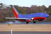 N710SW @ ORF - Southwest Airlines N710SW (FLT SWA591) from Chicago Midway Int'l (KMDW) landing on RWY 23.