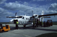 G-BIHO @ EGHE - Skybus Twin-Otter at St Mary's airport (Scilly Isles, UK) - by Henk van Capelle