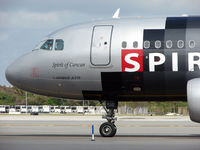 N516NK @ FLL - Close up of the front of Spirit A319 'Spirit of Cancun ' - by Terry Fletcher