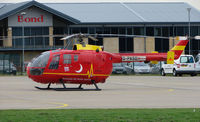 G-PASG @ EGBJ - Bolkow Bo 105 in a new colour scheme - by Terry Fletcher