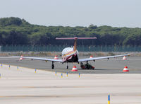 G-WINT @ LEBL - Parked next to the head of the RWY 25L with a mishap in their right wheel. - by Jorge Molina