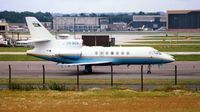 C6-BER @ EGKK - An early Falcon 50 in 1983 on the old Gatwick bizjet ramp - before this whole area was developed as Gatwick North Terminal and Hotel Complex
