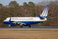 N634RW @ ORF - United Express (Operated by Shuttle America) N634RW (FLT TCF7639) from Washington Dulles Int'l (KIAD) rolling out long on RWY 5.