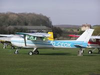 G-CEOK @ EGNF - Cessna 150 parked at Netherthorpe - by Simon Palmer