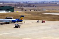 N876GA @ CID - Fuel spill clean-up - by Glenn E. Chatfield