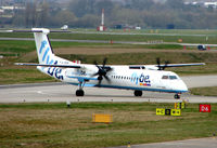 G-JECW @ EGBB - FLYBE Dash8 taxying in at Birmingham - by Terry Fletcher
