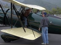N110AS @ SZP - 2005 Waco Classic YMF-F5C, Jacobs R755B 275 Hp, deplaning front cockpit - by Doug Robertson