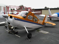 N75SE @ KPAO - West Valley Flying Club 2005 American Champion Aircraft 7GCAA looking worse for wear after stalling at Tracy, CA during simulated engine-out and hitting runway hard.  Two on-board OK. - by Steve Nation