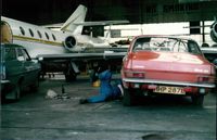 G-BCYF @ EGLL - Hangared at Fields Heathrow 1979 - by Steve Burdon