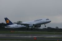 D-AIQD @ EGCC - Taken at Manchester Airport on a typical showery April day - by Steve Staunton
