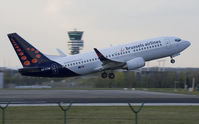 OO-LTM @ EBBR - Magic in Brussels : easterly winds with the rwy 07R in use for take offs. By the way this LTM is a 737-3M8, tricking everyone with those retrofitted winglets ! Taking off at sunset. - by Philippe Bleus