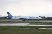 G-JMAA @ EGCC - Taken at Manchester Airport on a typical showery April day - by Steve Staunton