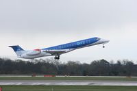 G-RJXD @ EGCC - Taken at Manchester Airport on a typical showery April day - by Steve Staunton