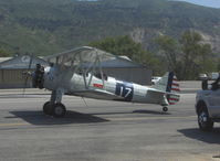 N56245 @ SZP - 1942 Boeing Stearman A75N1 (PT17), Jacobs R755-B2M 275 Hp upgrade, holding short Rwy 22 runup area - by Doug Robertson
