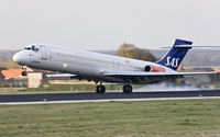 SE-DIP @ EBBR - Flairing nose high and burning rubber  on rwy 25L at sunset. - by Philippe Bleus