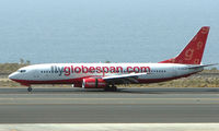 G-CEJO @ GCTS - Globespan B737 touchs down on Teneife South Runway 08 - by Terry Fletcher
