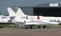 N523PB @ EGGW - Falcon 50 on the Signature ramp at Luton - by Terry Fletcher
