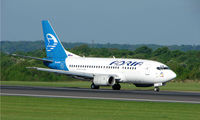 S5-AAM @ EGCC - The UEFA Cup Final (Soccer) in Manchester UK attracted a number of Airliners and Bizjet visitors - by Terry Fletcher