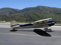 N3010B @ SZP - 1952 Cessna 195B BUSINESSLINER, Jacobs R-755-B2 275 Hp, taxi to Rwy 04 - by Doug Robertson