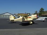 N67736 @ SZP - 1943 Beech D17S STAGGERWING, P&W R-985 Wasp Jr. 450 Hp, taxi to 2008 National Howard Fly-In area - by Doug Robertson