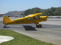 N8519Y @ SZP - 1970 Piper PA-18-150 SUPER CUB, Lycoming O-320 150 Hp, Micro vortex generators, oversize tires, taxi - by Doug Robertson