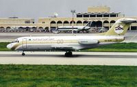 5A-DLW @ LMML - Lybian Arab Airlines scanned from paperpicture